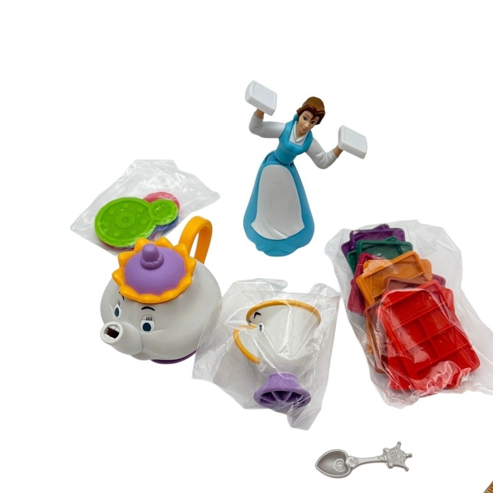 McDonalds Disney Lot Beauty and the Beast Belle Mrs Potts Chip Cogs 2002